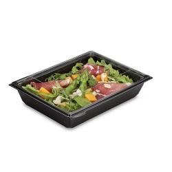 Ravier salade fond noir + couvercle cristal 1200ml