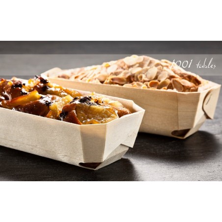 Barquette Snacking et Cuisson bois 145*95*55mm