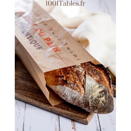 Sachet Baguette Kraft "Le bon gout du pain" - 4 Baguettes