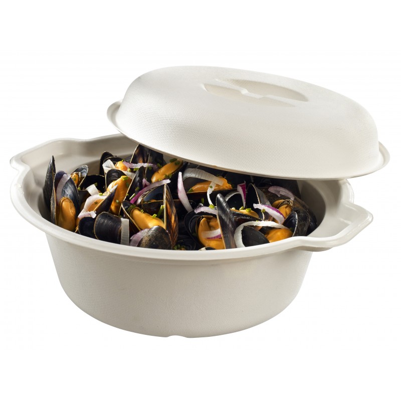 COCOTTE EN PULPE DE CANNE 1700 ML + COUVERCLE