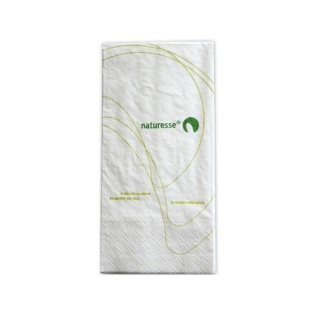 Serviettes Bio Naturesse 2 plis 33*33cm Blanche Premium