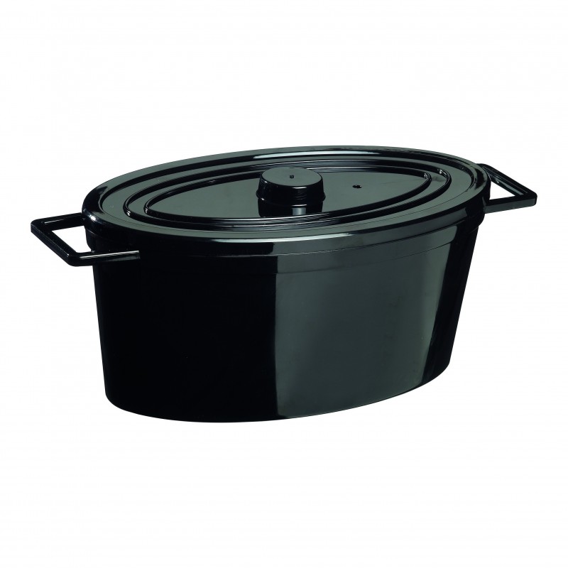 Mini cocotte Ovale Noire + Couvercle