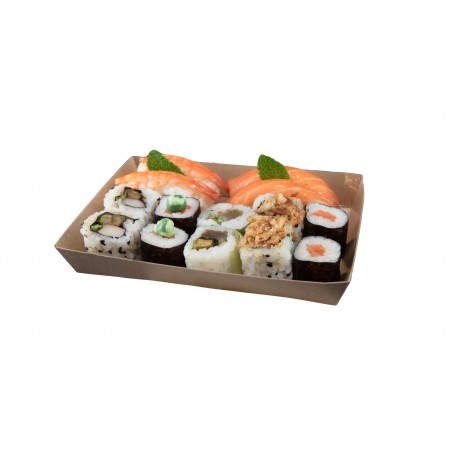 Assiette carton kraft carrée 17,5*12,5*3 cm