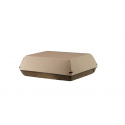 Assiette carton kraft carrée 17,5*12,5*3 cm