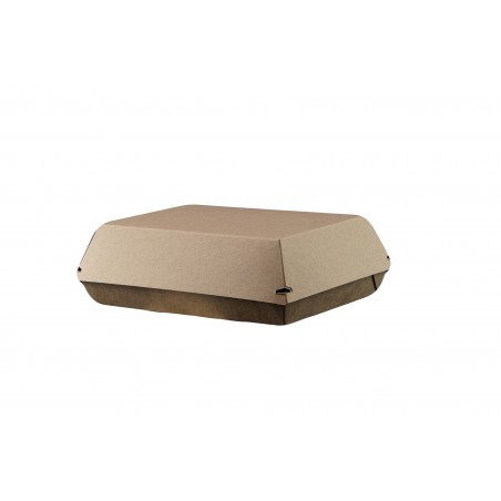 Assiette carton kraft carrée 17,5*12,5*3 cm