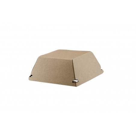 Couvercle Pour Assiette Carrée Carton Kraft 10 Cm