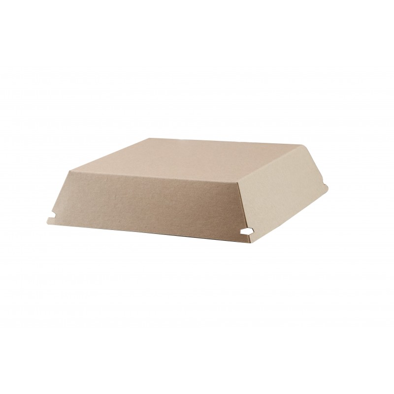 Couvercle Pour Assiette Carrée Carton Kraft 12,5 cm