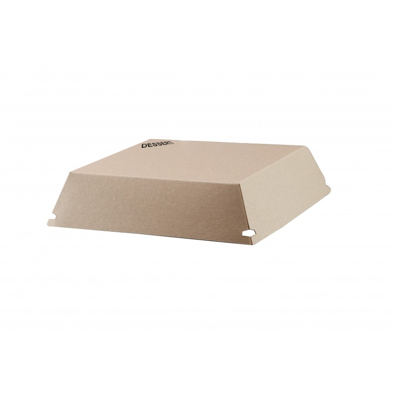 Couvercle Pour Assiette Carrée Carton Kraft 12,5 cm - DESSERT