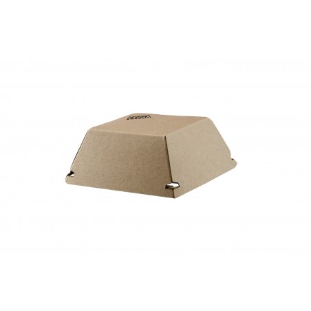 Couvercle Pour Assiette Carrée Carton Kraft 10 Cm - DESSERT