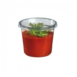 Pot Rond Transparent 375ml/couvercle inclu