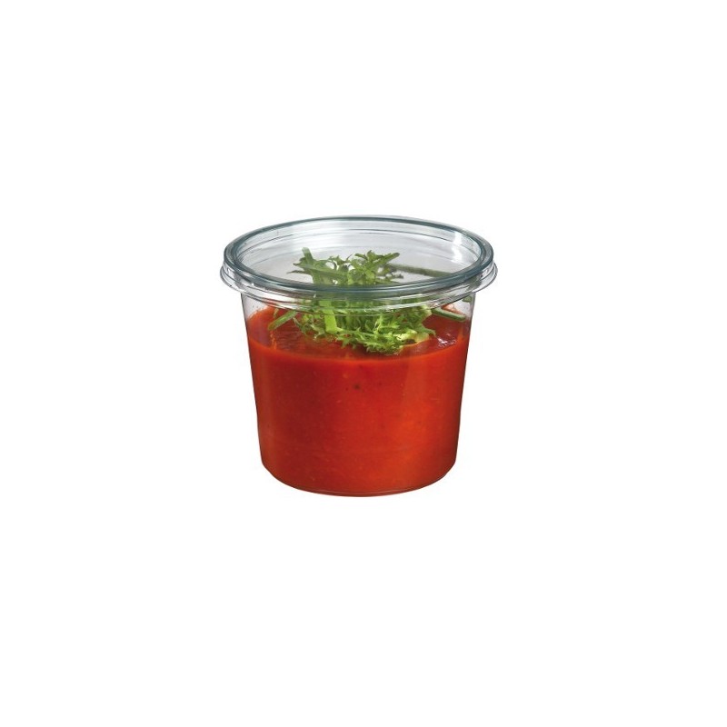 Pot Rond Transparent 375ml/couvercle inclu