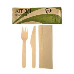 Kit Couverts "Bois" 3 en 1