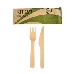 Kit Couverts "Bois" 2 en 1