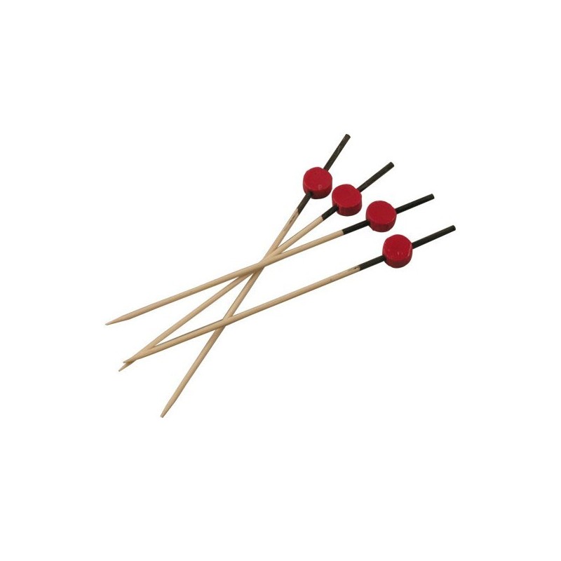 Pique Brochette Bambou Rouge et Noire 120mm