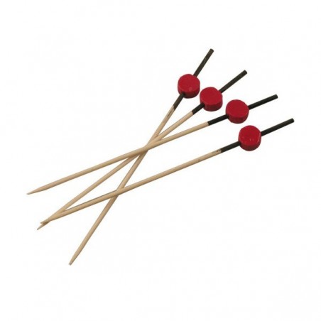 Pique Brochette Bambou Rouge et Noire 120mm