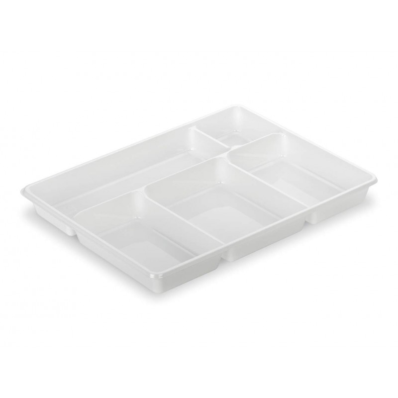 Plateau Repas 5 Compartiments Blanc 290x224mm