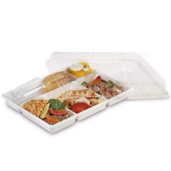 Plateau Repas 5 Compartiments Blanc 290x224mm