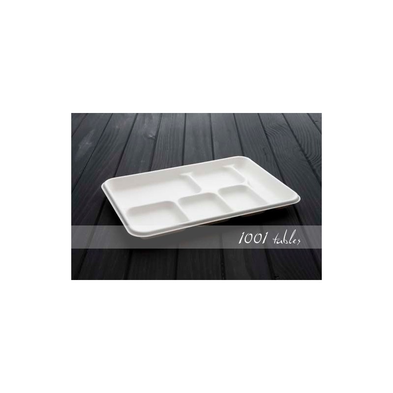 Plateau Repas Fibre 6 Comp. 320*220*30mm Bio Premium