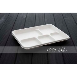 Plateau Repas Fibre 5 Comp. 270*220*30mm Bio Premium