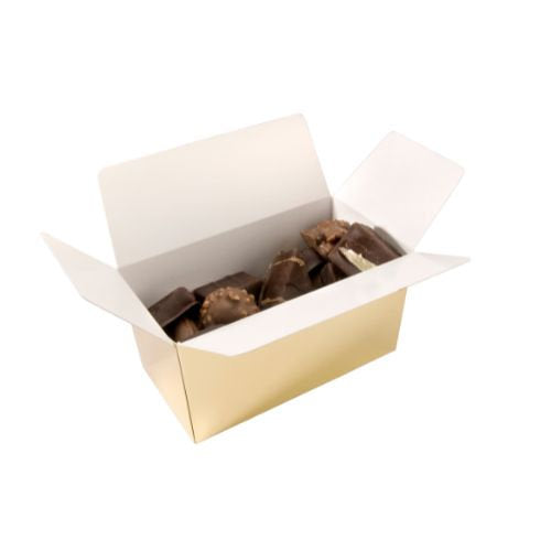 Ballotin or intérieur blanc avec fond automatique 1000 g (100 unités)