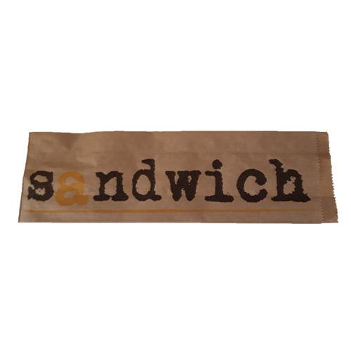 Sacs sandwich kraft brun 33 gr impression ppt - 10 + 5 x 32 cm (1000 unités)