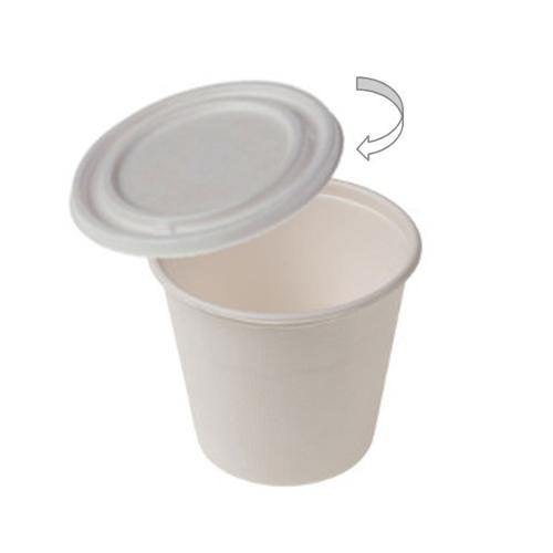 Couvercles blancs canne à sucre ø 110 mm pour gobelet à soupe (500 unités)