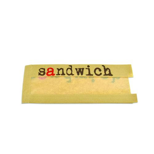 Sac sandwich kraft à fenêtre 33 gr impression ppt - 12 + 5 x 33 cm (1000 unités)