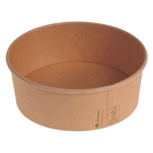 Saladiers ronds kraft/PLA ø 18,5 x 6,6 cm - 1200 ml (160 unités)