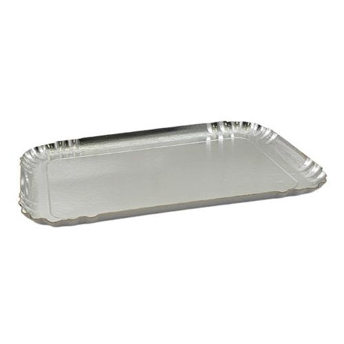 Plateaux traiteur simple face argent 19 x 28 cm (200 unités)