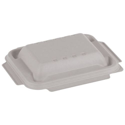 Couvercles dôme canne à sucre pour barquettes menu - 22.7 x 17.8 x 4 cm  (250 unités)