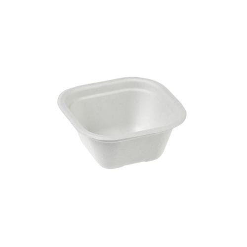 Barquette carrée canne à sucre, sans PFAS, 13 x 13 x 5,9 cm - 350 ml (500 unités)