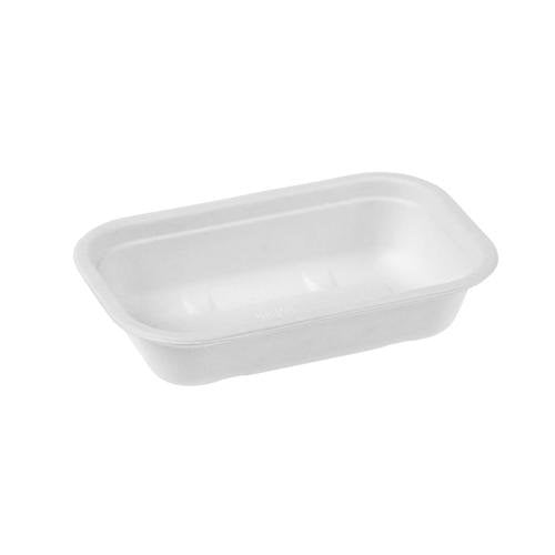 Barquettes canne à sucre sans PFAS 20,5 x 13 x 4,5 cm - 500 ml blanc (500 unités)