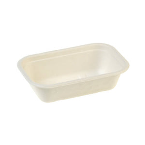 Barquettes canne à sucre sans PFAS 20,5 x 13 x 5,6 cm - 650 ml blanc (500 unités)