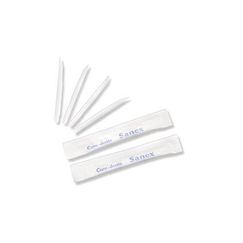 Cure-dents acétal sanex enveloppés - ø 0,33/0,35 cm x 4,9 cm (10000 unités)
