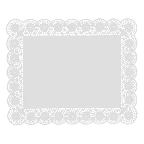 Dentelles papier blanc économiques menu rectangles 25 x 35 cm (2000 unités)