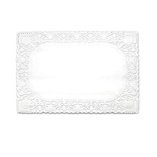 Dentelles papier blanc économiques menu rectangles 30 x 40 cm (1000 unités)