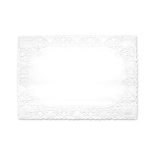 Dentelles papier blanc économiques menu rectangles 40 x 50 cm (1000 unités)