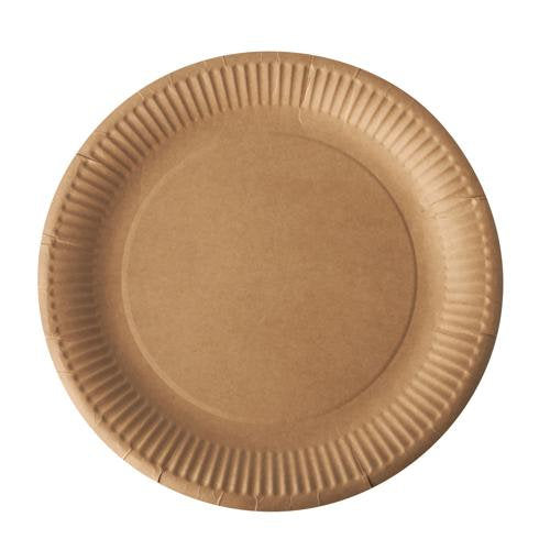 Assiettes, carton "pure" rond ø 23 cm marron (500 unités)