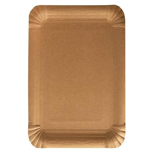 Assiettes, carton "pure" rectangulaire 18 cm x 26 cm marron (500 unités)