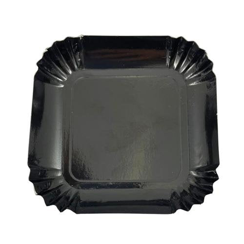 Mini assiettes carrées carton noir 6,5 x 6,5 cm (1200 unités)