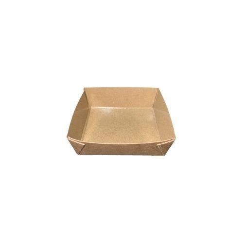 Assiettes carrées carton kraft 10 x 10 x 3 cm (200 unités)