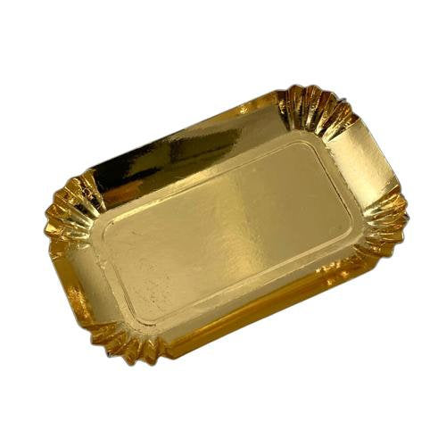 Mini assiettes rectangulaires carton or 9,5 x 5 cm (1200 unités)