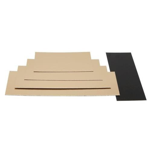 Semelles bûches double face or/noir 44  x 10 cm - bords droits (50 unités)