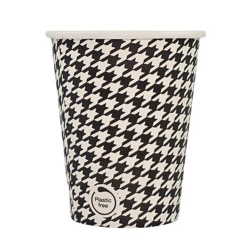 Gobelets carton blancs pied de poule sans plastique ø 8 cm - 24 cl (1000 unités)