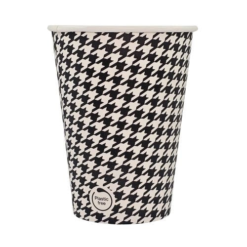 Gobelets carton blancs pied de poule sans plastique ø 9 cm - 35 cl (1000 unités)