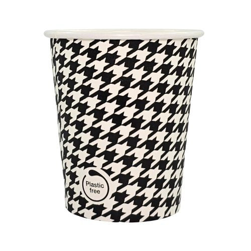 Gobelets carton décor pied de poule sans plastique ø 7,2 cm - 20 cl (240 unités)