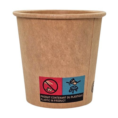 Gobelets carton kraft avec revêtement PE ø 6,2 cm - 12 cl (1000 unités)