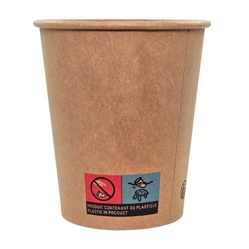 Gobelets carton kraft avec revêtement PE ø 7,2 cm - 20 cl (1000 unités)