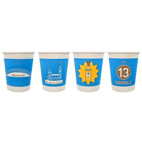Gobelets carton avec revêtement PE ø 8 cm - 24 cl marseille (500 unités)