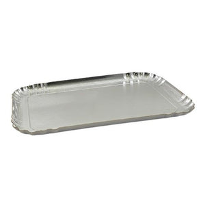 Plateaux traiteur simple face argent 19 x 28 cm (60 unités)